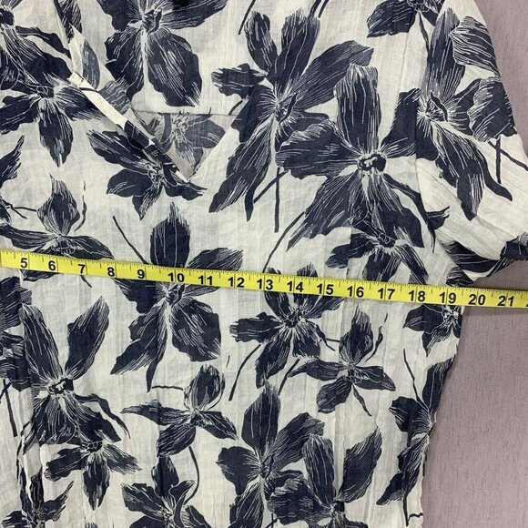 IMITZ Coton Tropical Floral Gauze Crinkle Blouse Size 38 - Picture 8 of 8